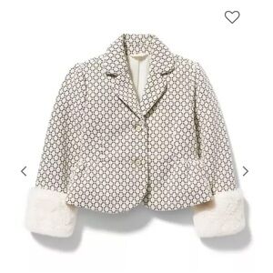 Chic Kids Patterned Jacket with Faux Fur Cuffs